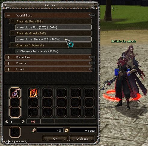 GIF del craft di Alastor con amuleti da 20D e Richiamo Oscuro