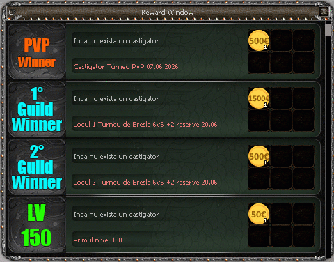Preview recompense și premii Speed Server